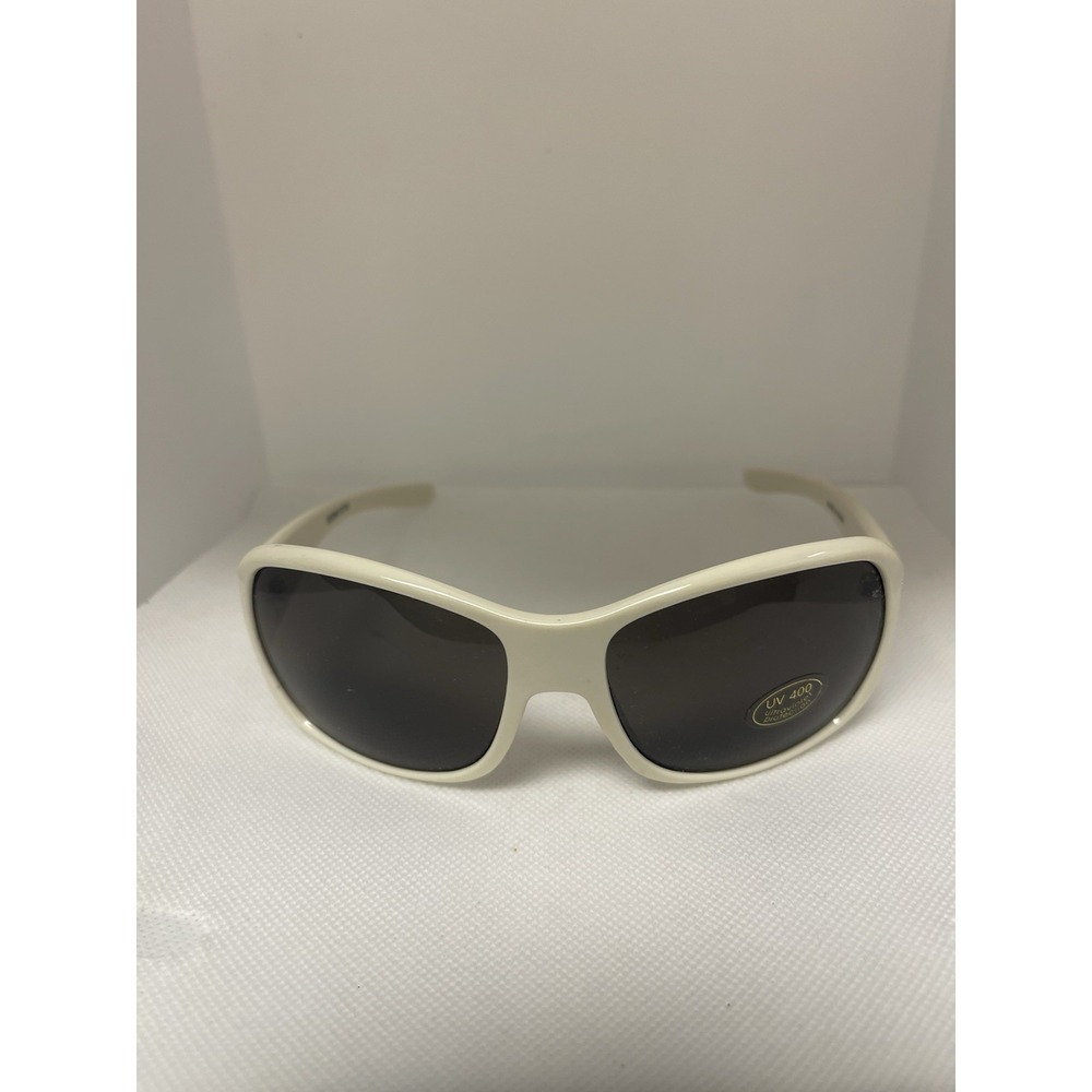 ~Sports~Wrap Around‎ Sunglasses White Frames/Black Lenses L-11